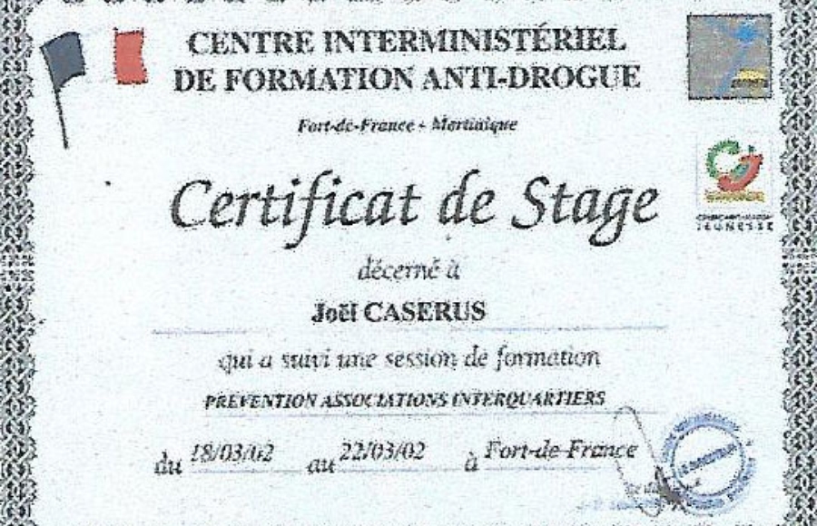 Formation-Anti-Drogues-CFI- Martinique F de F  2002