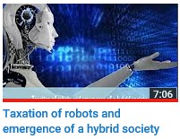 Taxation of robots and emergence of a hybrid society